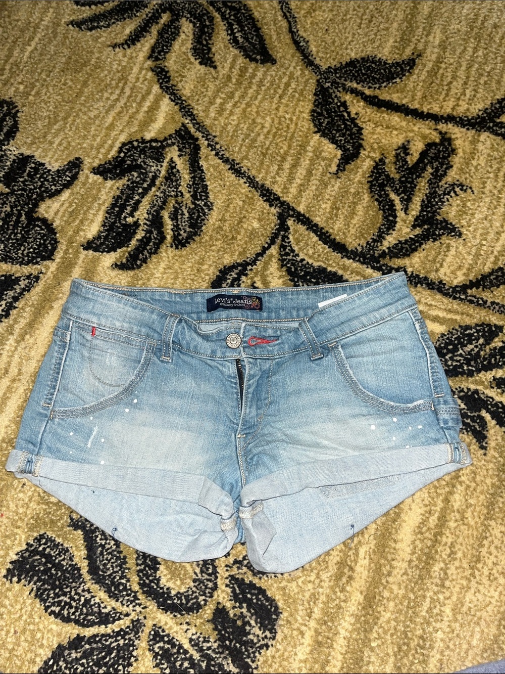 Levi's Faded Light Blue Denim Roll-Cuff Shorts
